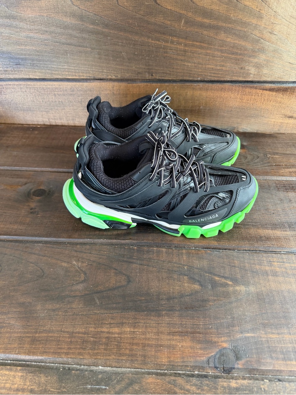 Balenciaga Track Trainers Shoes ‘Black Glow’ Black & Green Shoes Men Sz 11 / 44
